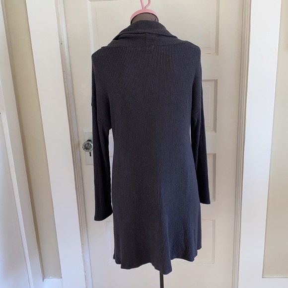 Bp Soft Grey Long Sleeve Ribbed Cowl Neck Swing Dress small - Picture 3 of 5